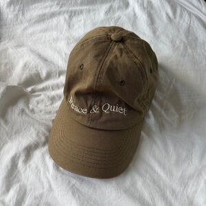 Museum of Peace & Quiet Wavy Wordmark Embroidered Olive Baseball Cap